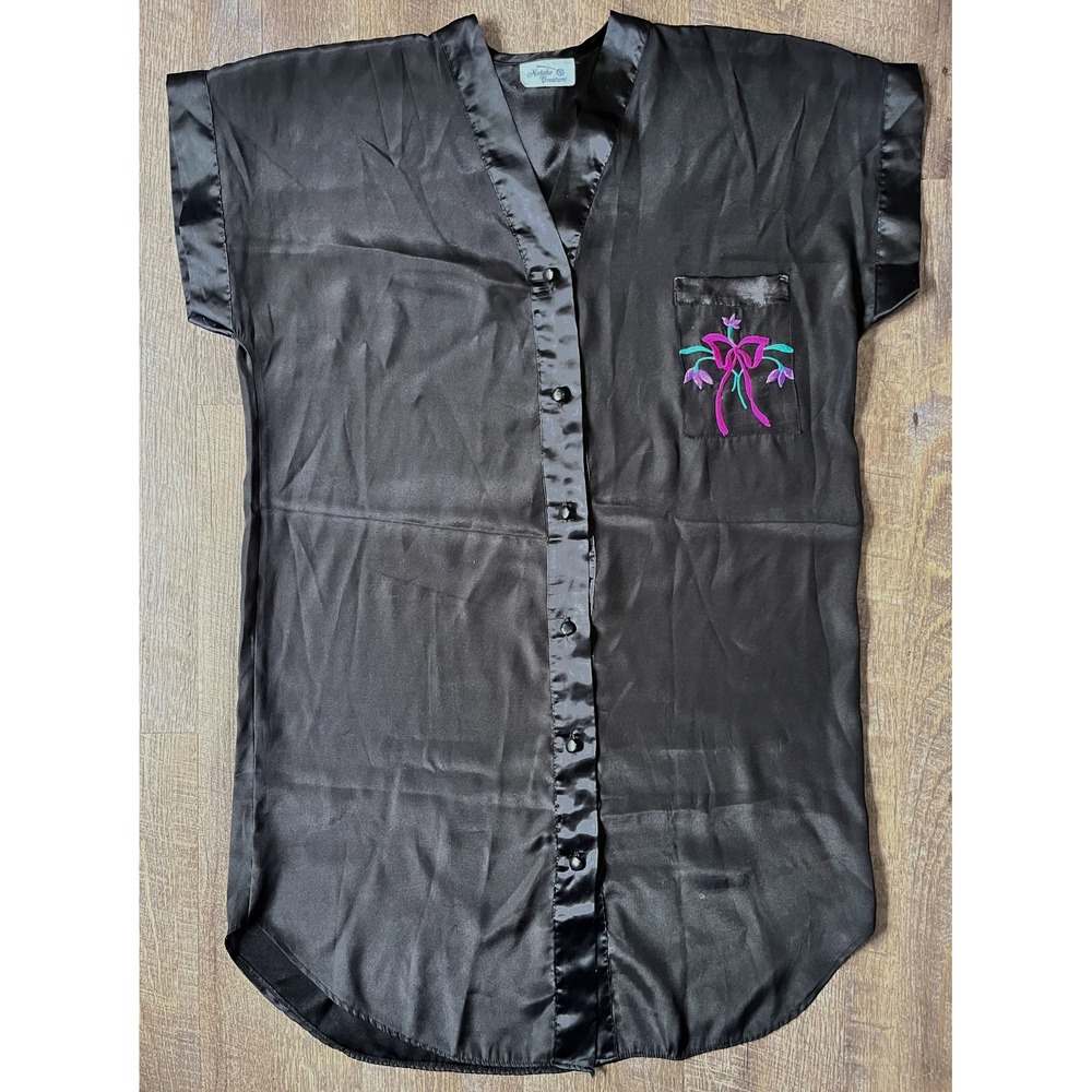 Vintage Natalie's Creations Night shirt in black,‎ size M